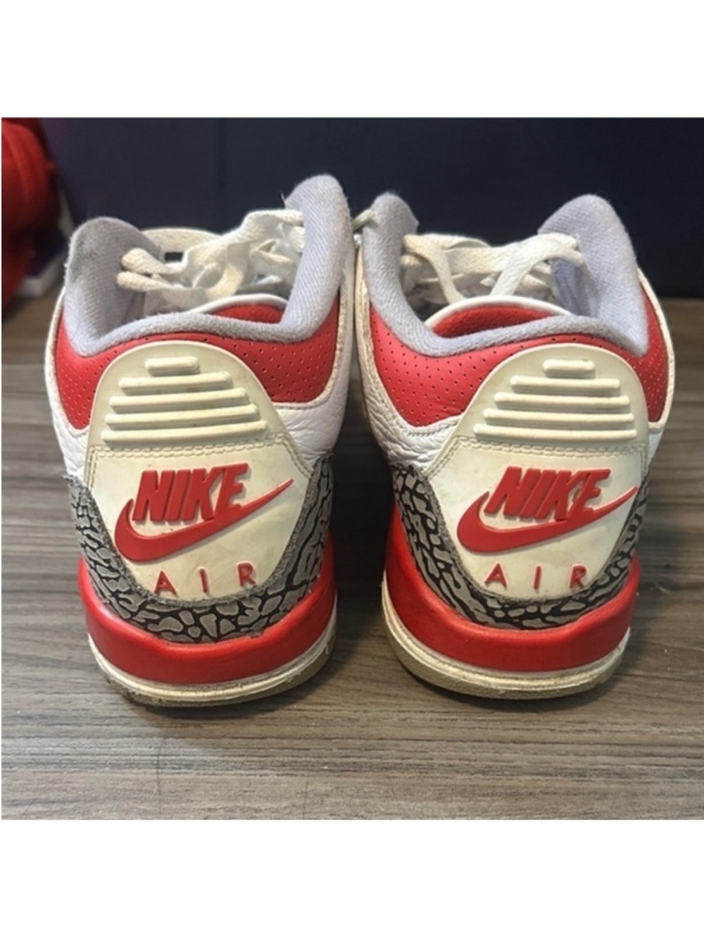 Nike Red and White Air Retro Sneakers